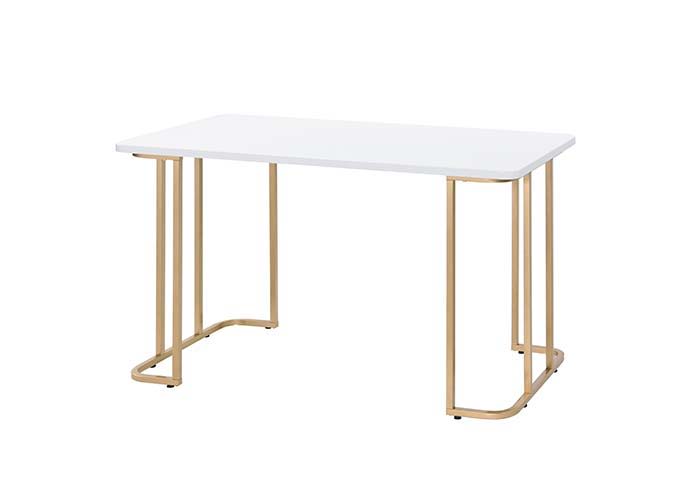 Estie - Vanity Desk (Same 93102) - White & Gold
