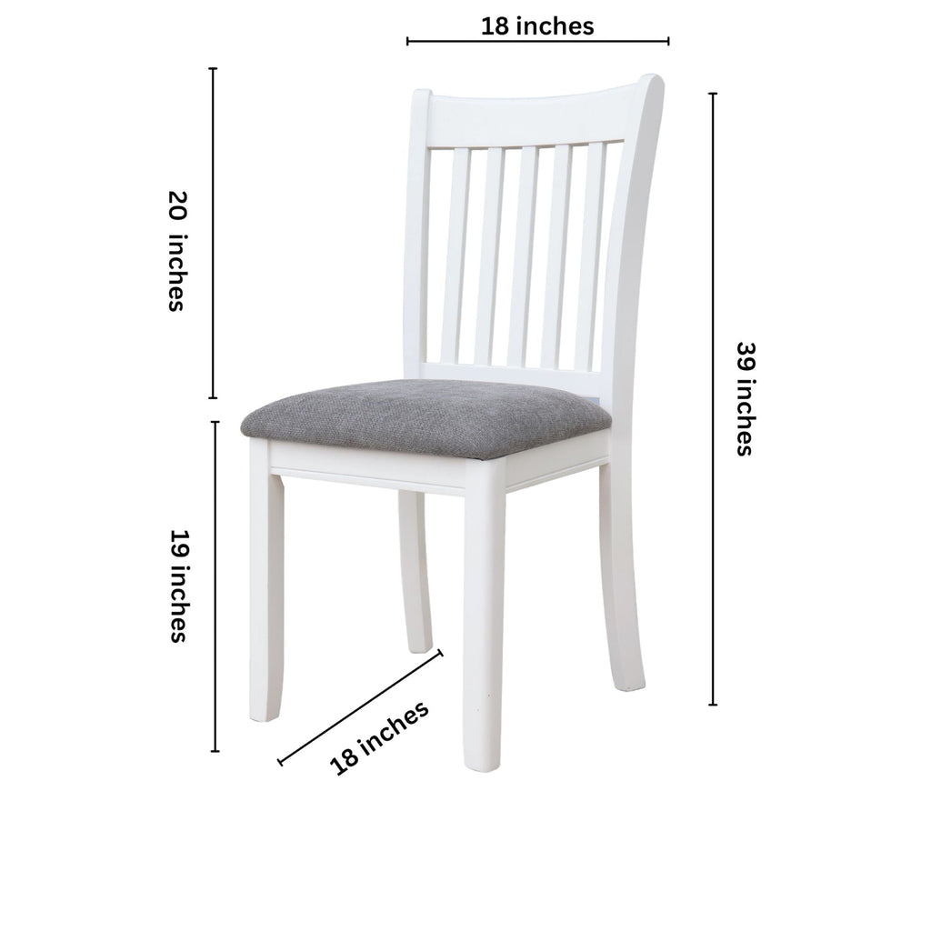 Modern Dining Chair, Wooden Back, Cushion Seats (Set of 2)