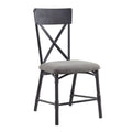 Edina - Side Chair (Set of 2) - Gray Fabric, Oak & Sandy Black
