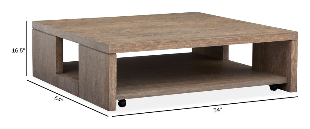 Conway - Square Cocktail Table With Casters - Spiced Brown