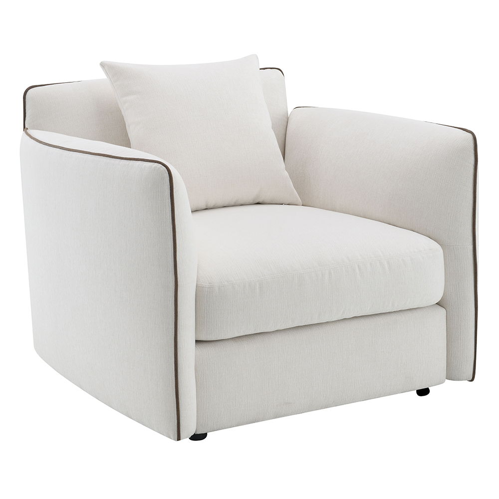 Yolanda - Chair With Pillow - Beige Chenille