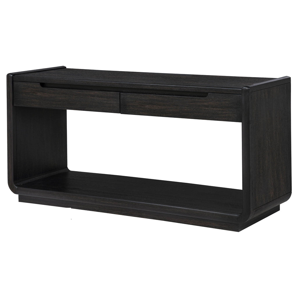 Leandro 2-drawer Entryway Sofa Console Table Burnished Black