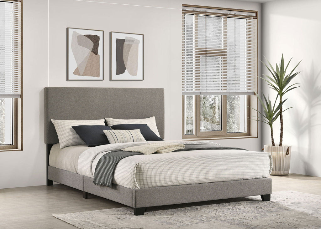 Dorian Fabric Upholstered Queen Panel Bed Taupe