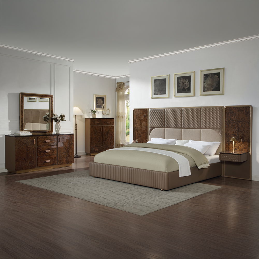 Marcelino - Eastern King Bed - Brown & Beige