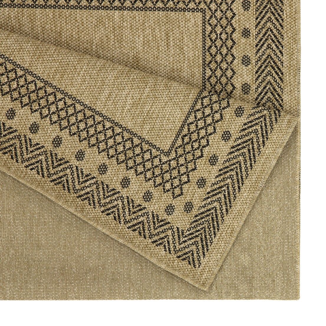 Earth - 5'3" X 7'3" Polypropylene Indoor, Outdoor Area Rug - Jute / Black
