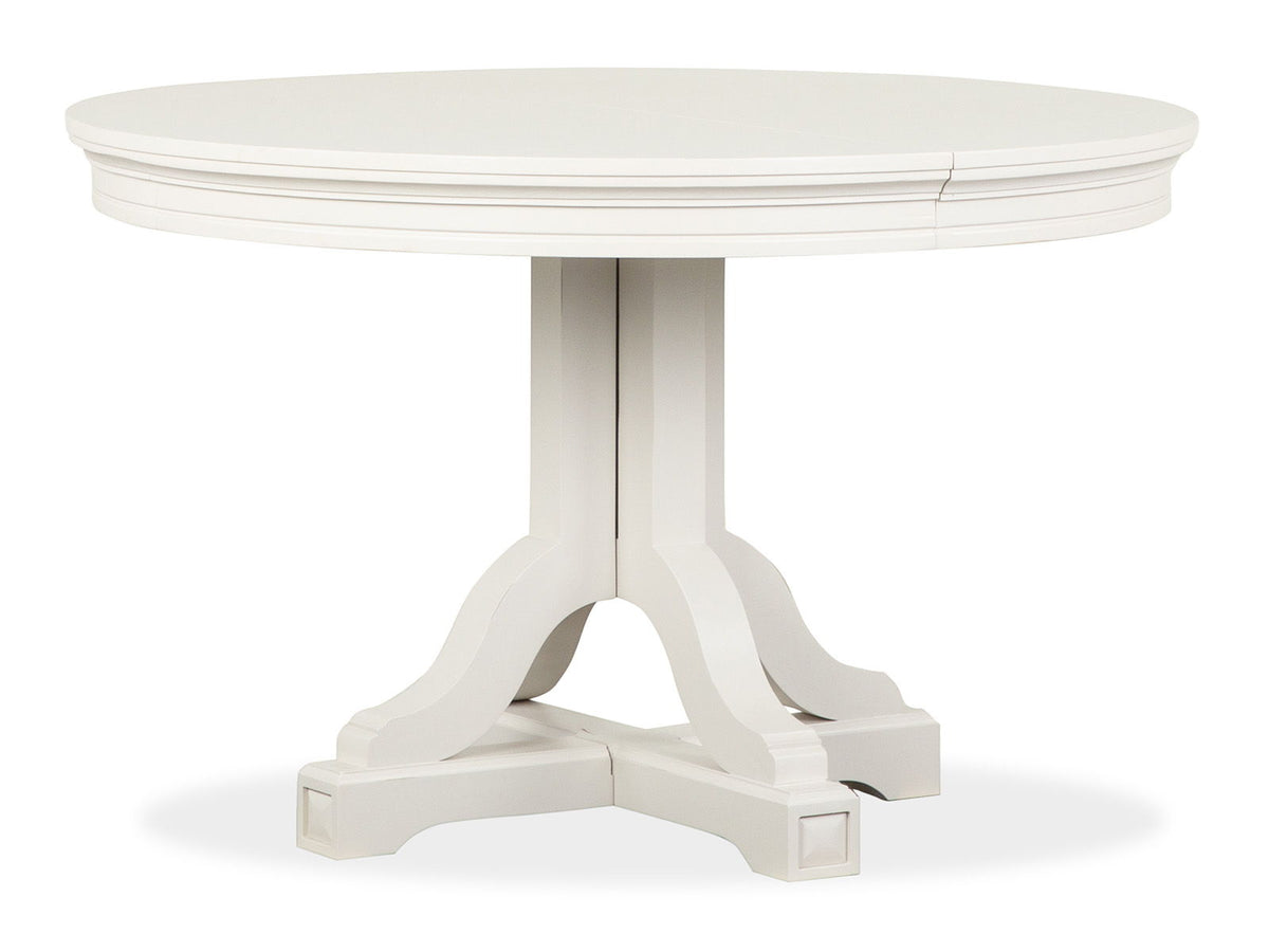 Willowbrook - Extendable 48" Round Dining Table - Egg Shell White