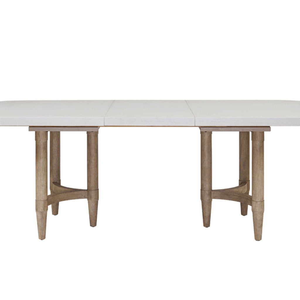 Triad - Double Pedestal Dining Table With Leaf - Sand