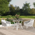Rowan - Rope Barrel Back Patio Accent Arm Chair (Set of 2) - White