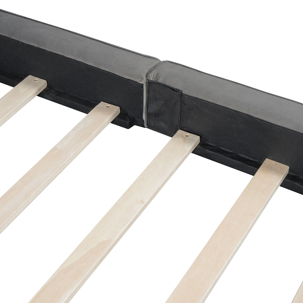 Upholstered Platform Bed, Grounded Bed With Solid Frame