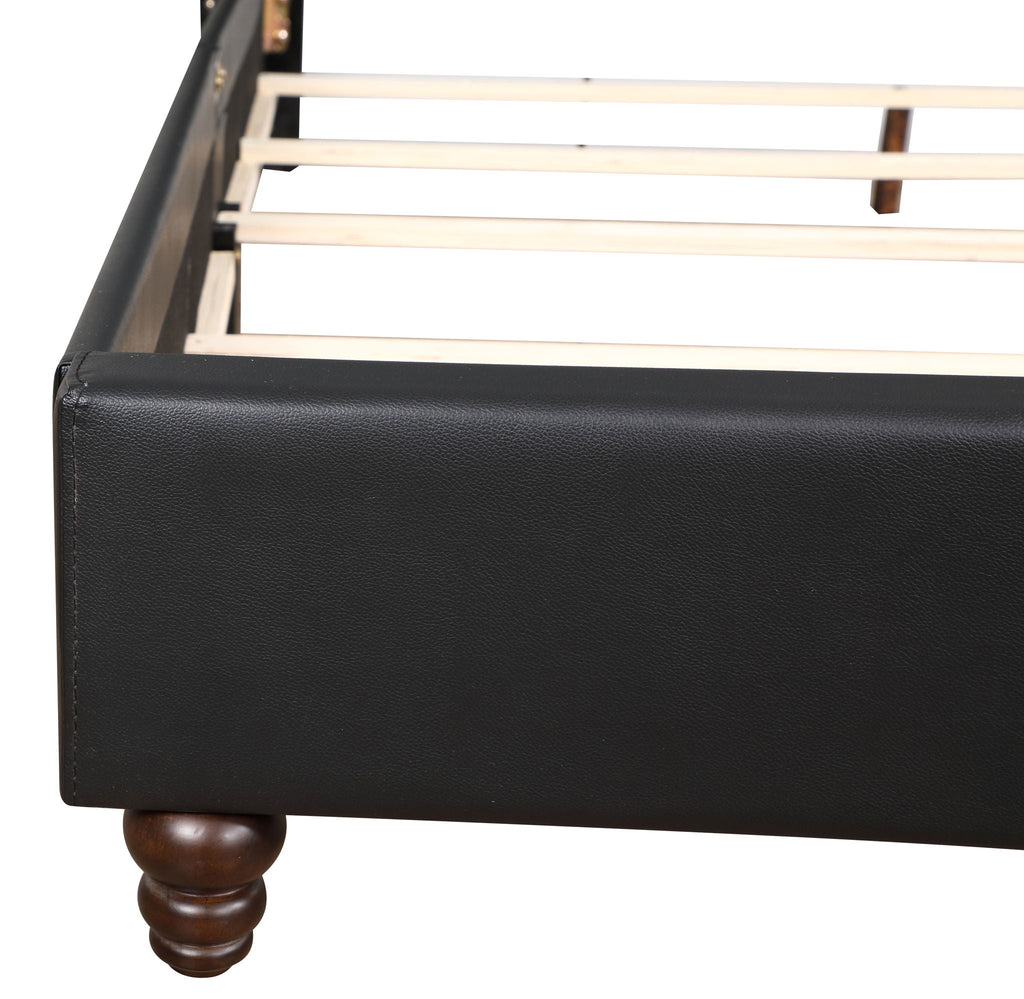 Upholstered Nailhead Trim Chic Bed