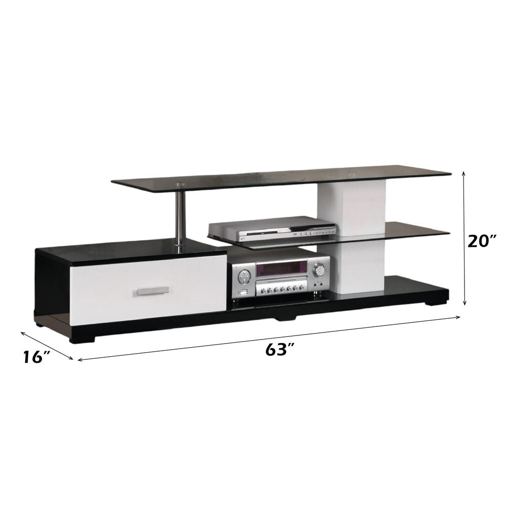 Ivana - TV Stand - White & Black