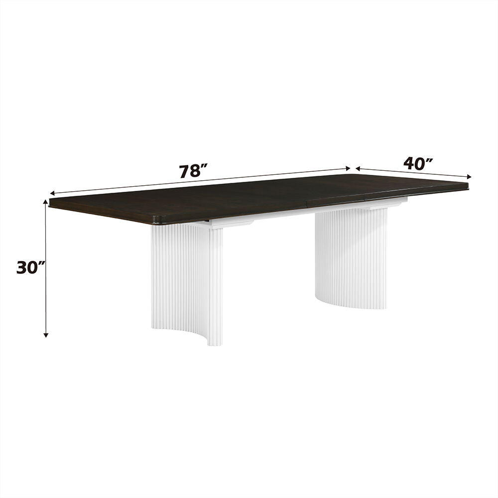 Carena - Dining Table With Leaf - White & Brown