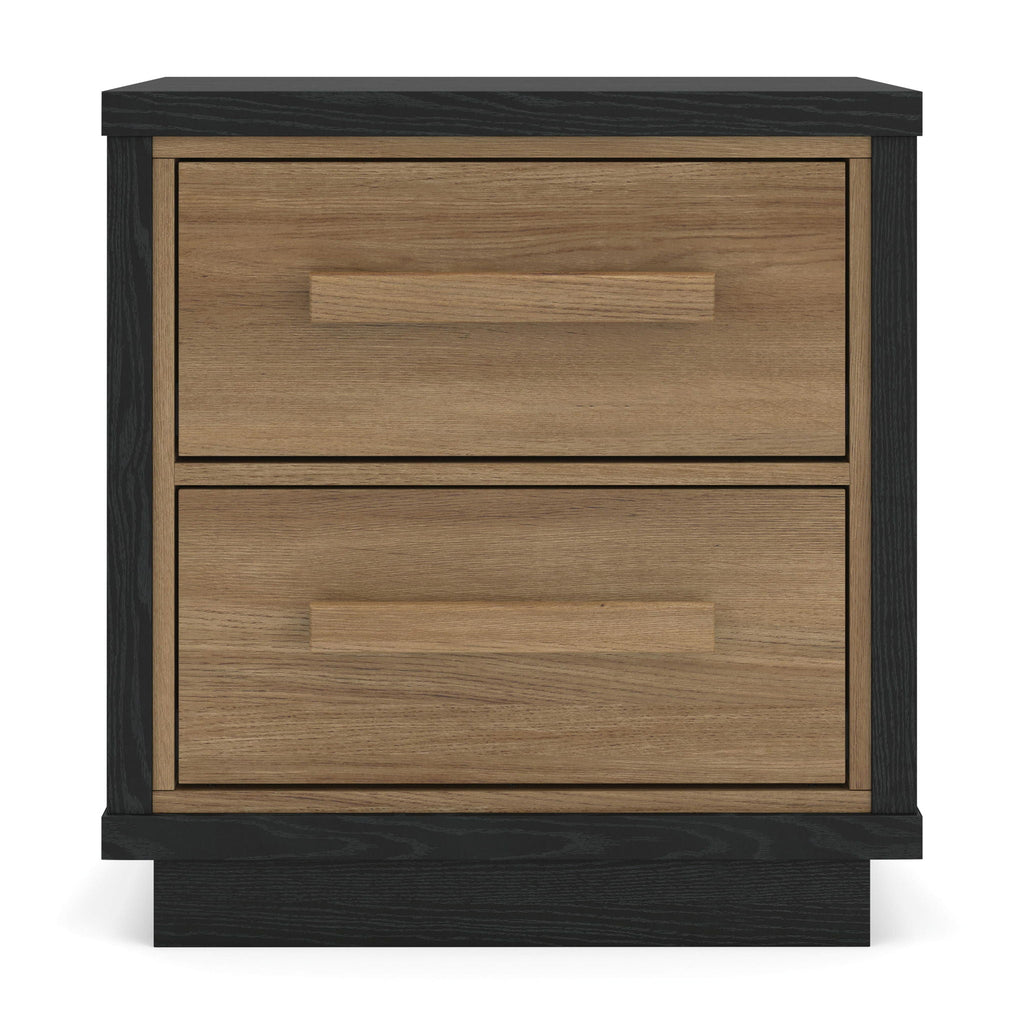 Kozmour - Two Drawer Night Stand - Black / Brown