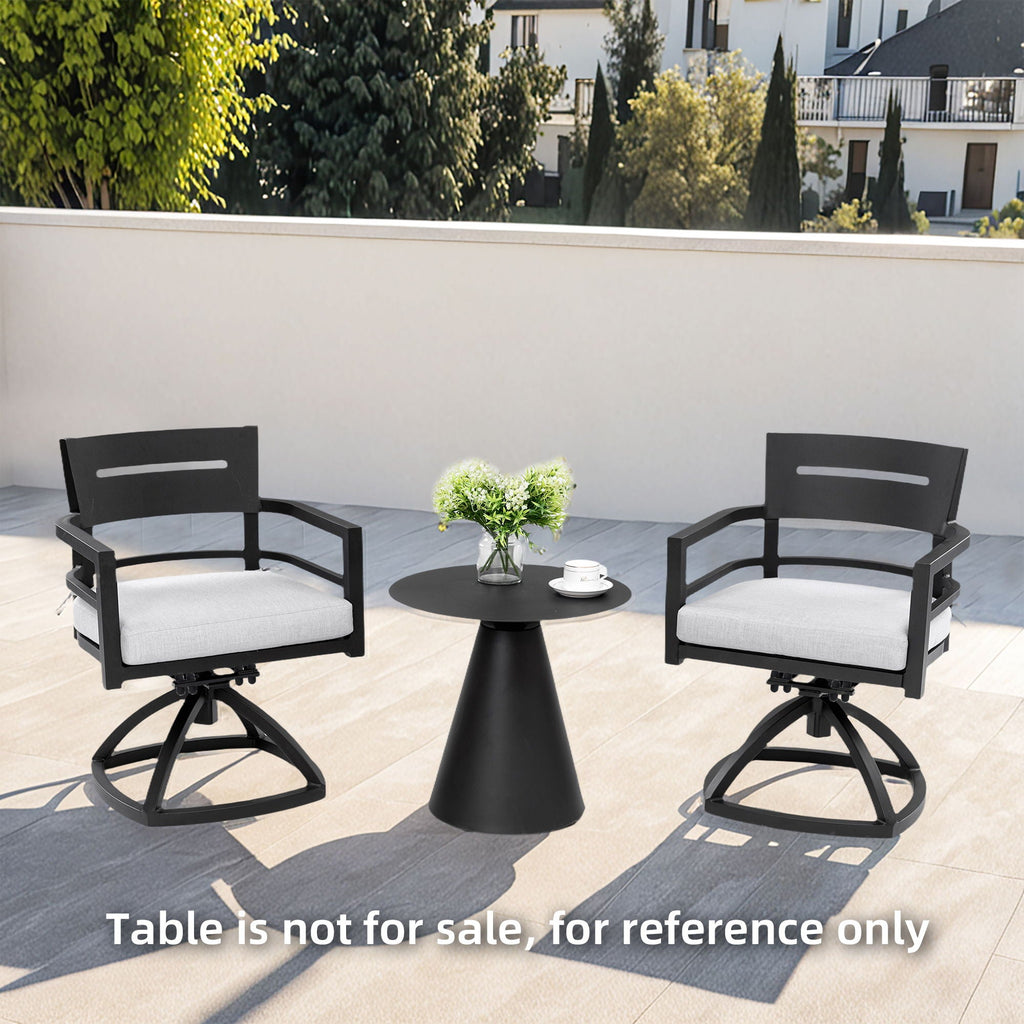 Outdoor Patio Swivel Rocker With Outdoor Grade Sunbrella Fabric Cushions (Set of 2) - Ember Black