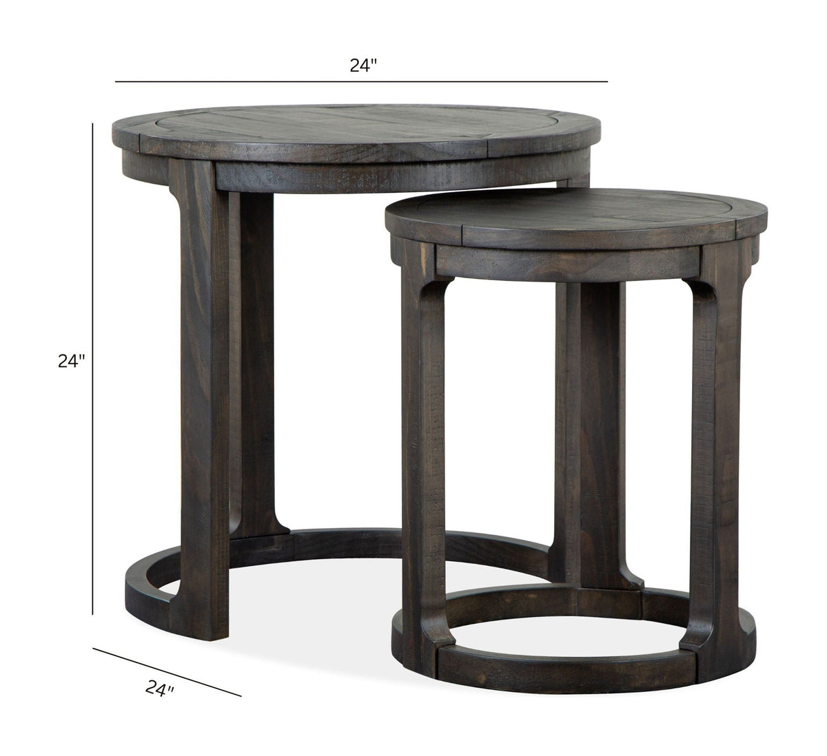 Boswell - Round Nesting (Set of 2) - Peppercorn
