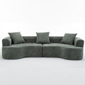 Modern Style Ultra Smooth Curved Sofa With 3 Pillows