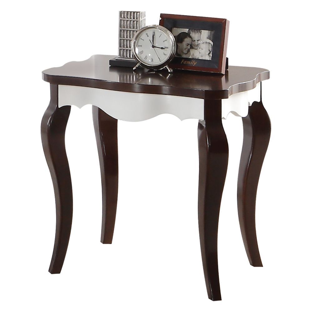Mathias - End Table - White & Walnut