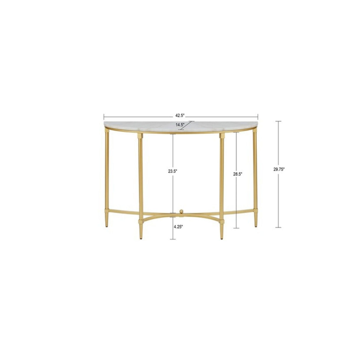 Bordeaux - Console Table - White / Gold