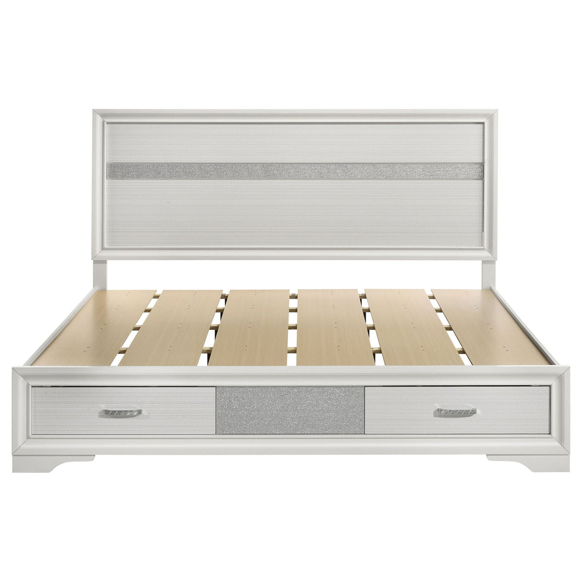 Miranda 51-inch Wood Eastern King Storage Panel Bed White