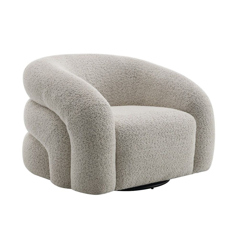 Irma - Chair With Swivel - Gray Boucle