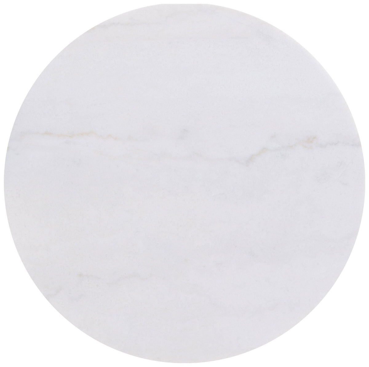 Jason Round White Marble Top Coffee Table Honey Brown