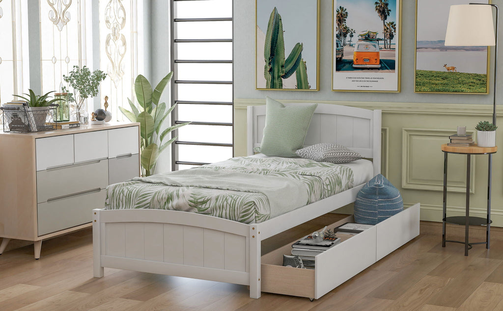 Platform Bed & Headboard, Footboard And Wood Slat Support