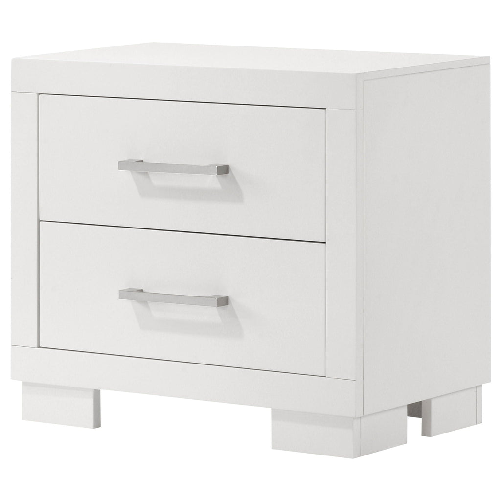 Jessica 2-drawer Nightstand Snow White