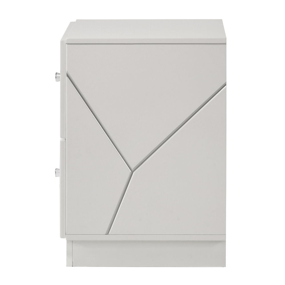 Esther - Nightstand - White / Silver