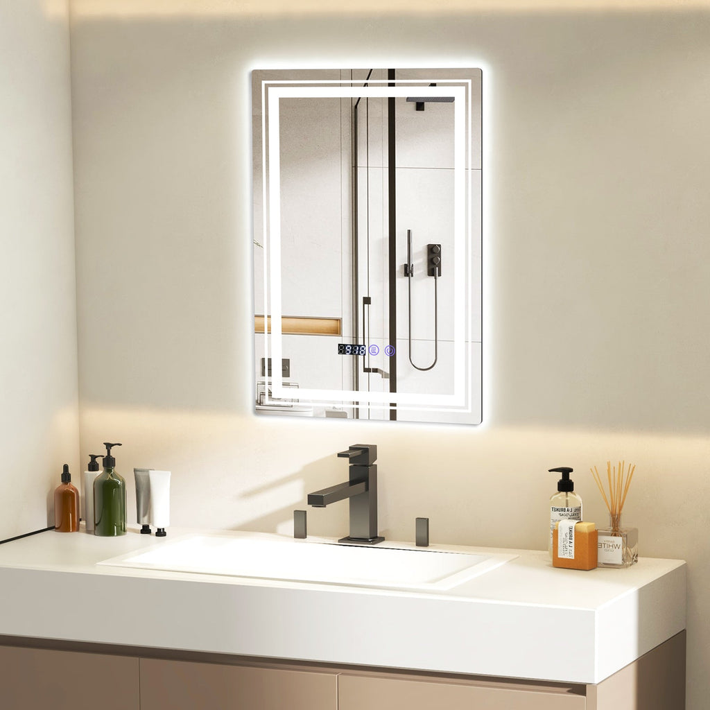 Defogging LED Bathroom Mirror with Memory Function and Anti-Fog