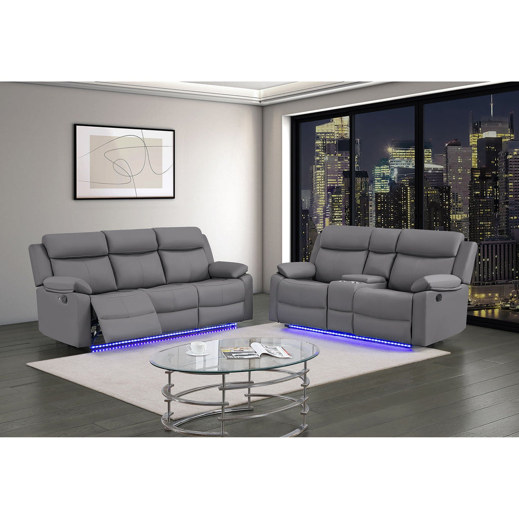 Blanche - Reclining Set With LED Lights, Speaker