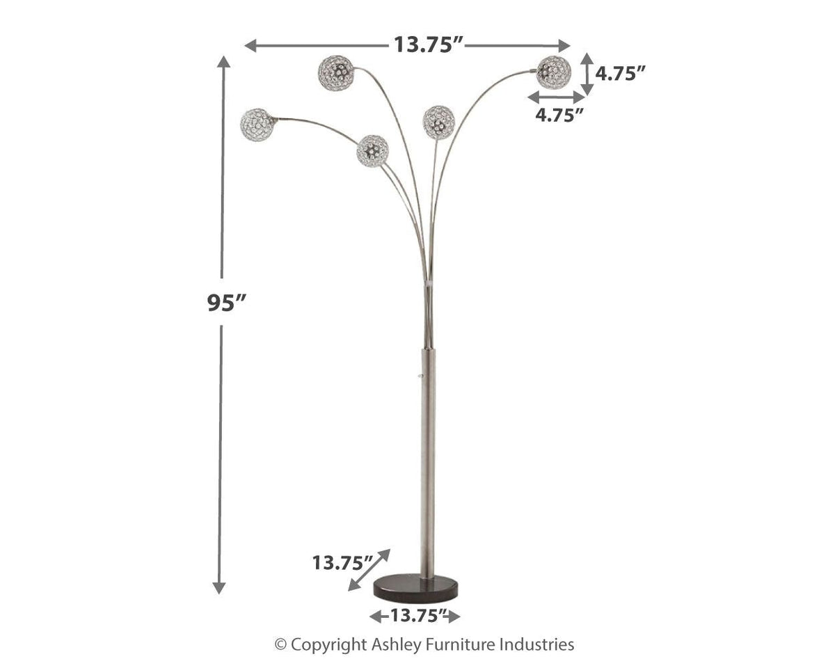 Winter - Metal Arc Lamp - Silver Finish