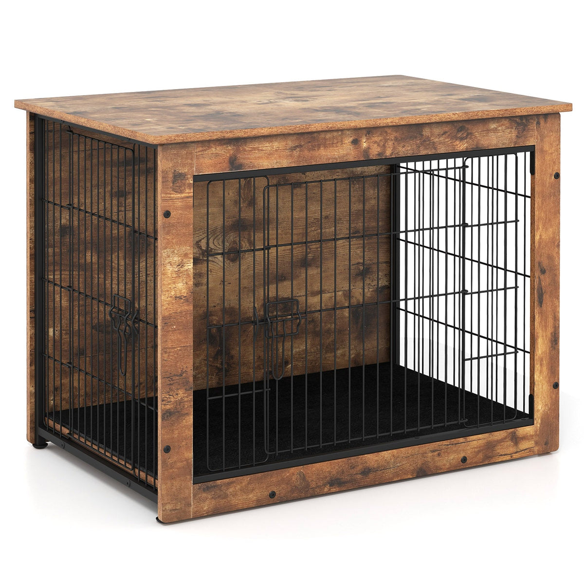 Dog Crate Furniture with Cushion and Double Doors for Small/Medium Dogs