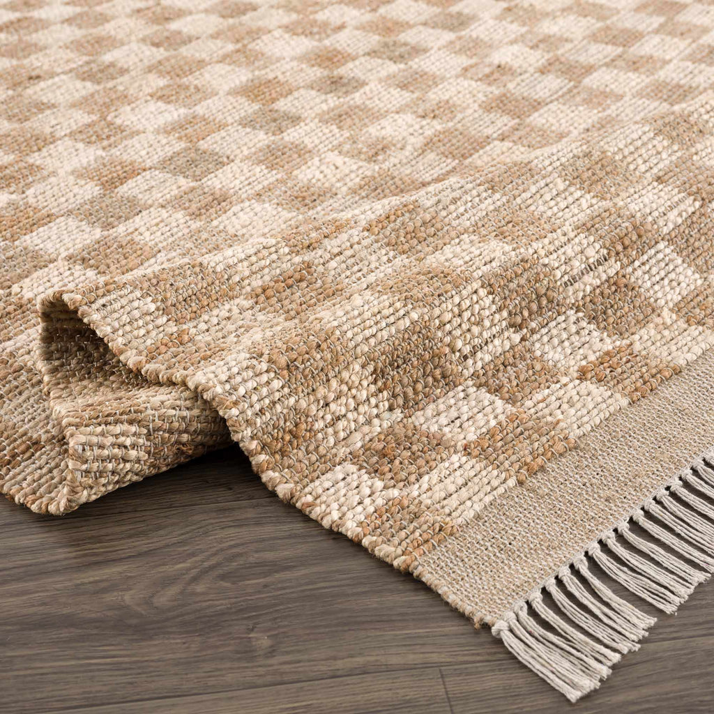 Ionut Checkered Jute Area Rug