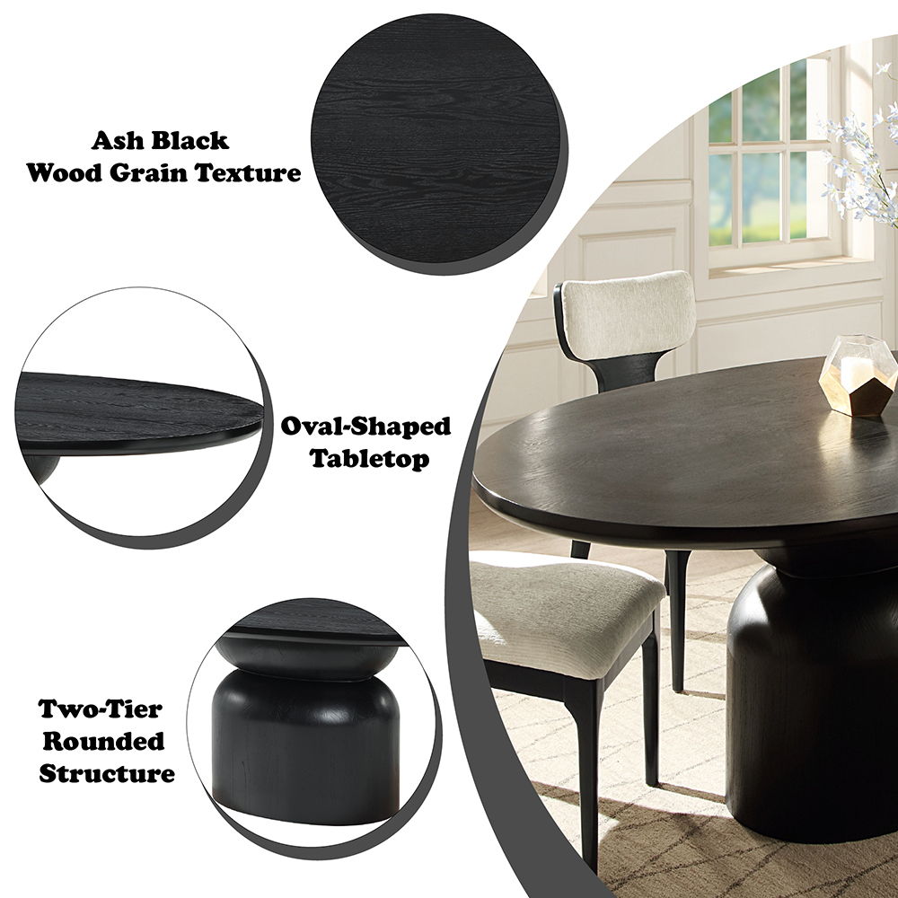 Marioly - Dining Table - Ash Black