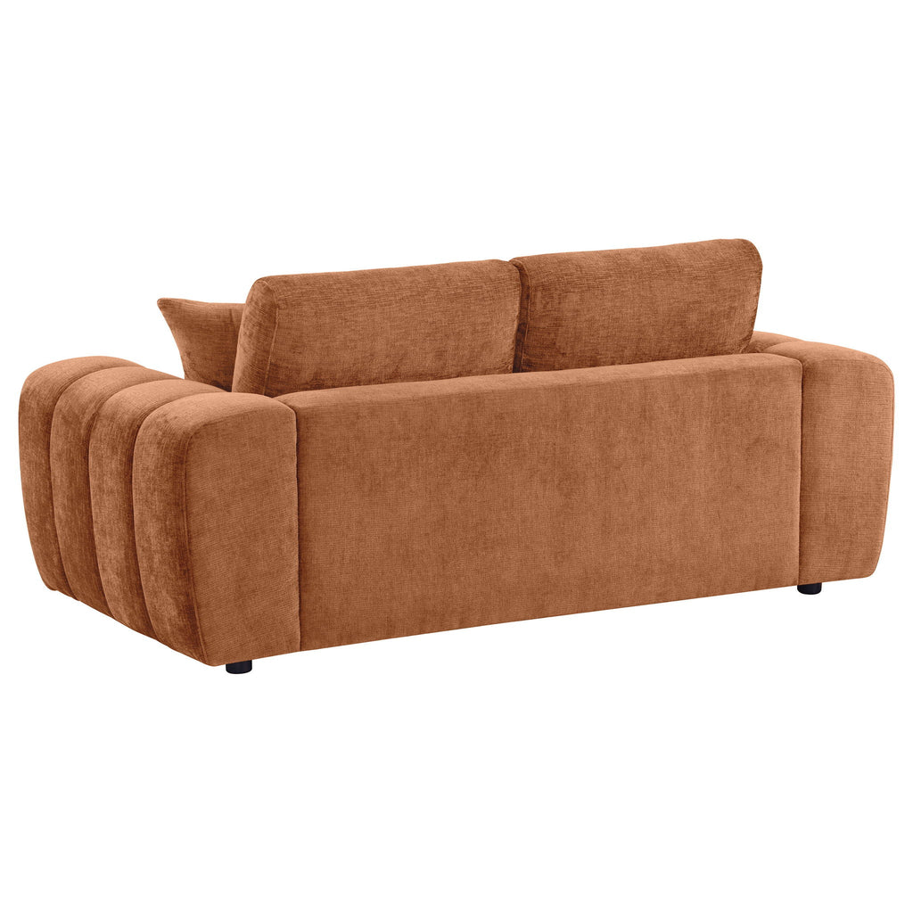 Burnett 3-piece Chenille Upholstered Sofa Set Burnt Orange