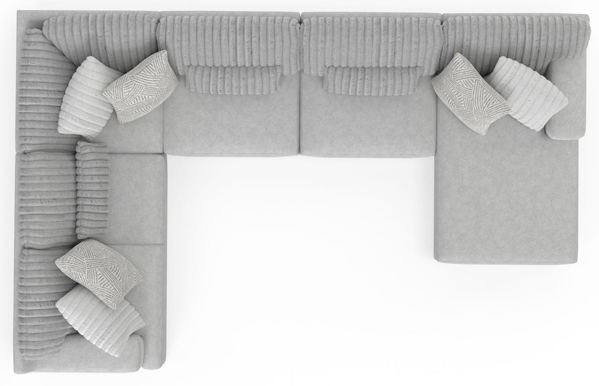 Logan - Upholstered Sectional With Comfort Coil Seating And Accent Pillows Included