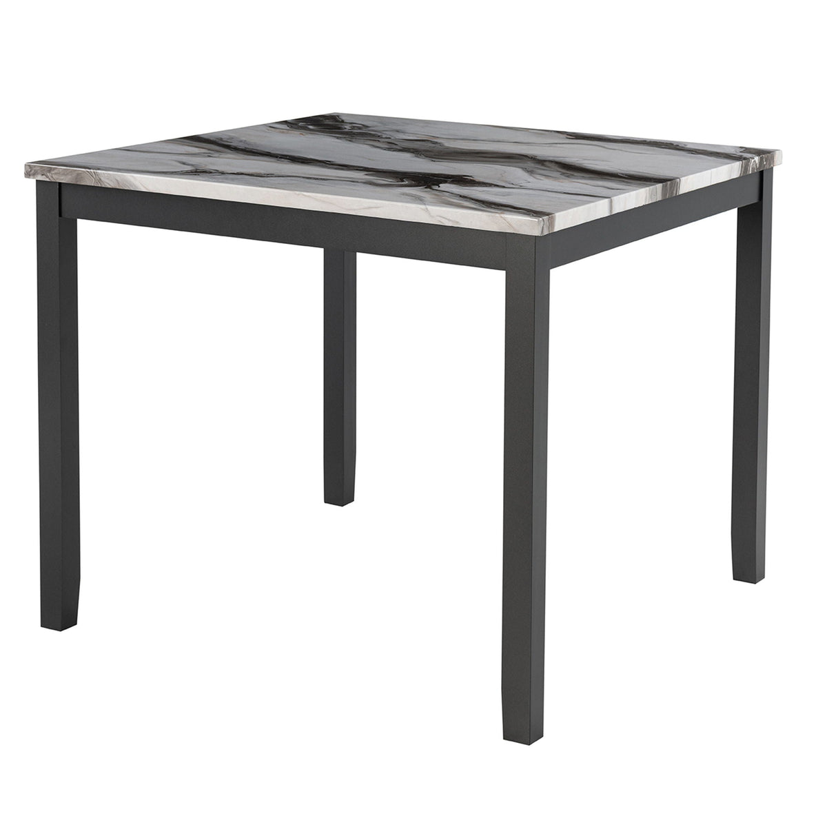 Leoncia - Bar Table And 4 Bar Stools - Espresso / White