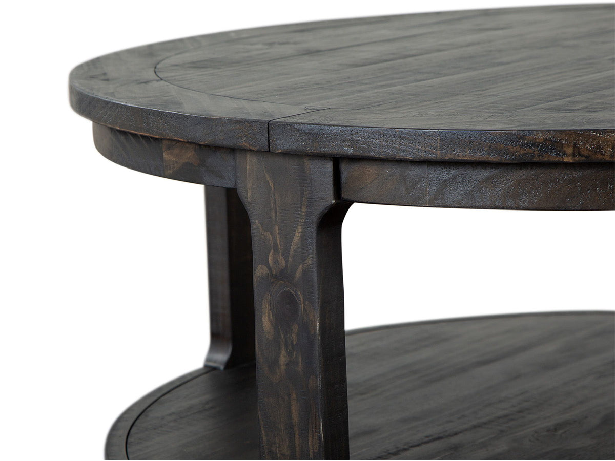 Boswell - Round Cocktail Table (With Casters) - Peppercorn