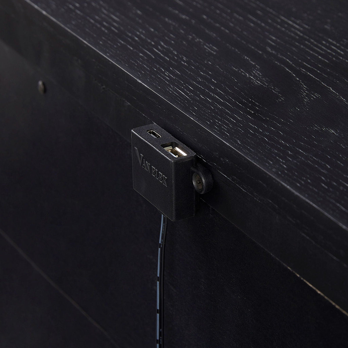 3 Drawer Nightstand With USB - Black