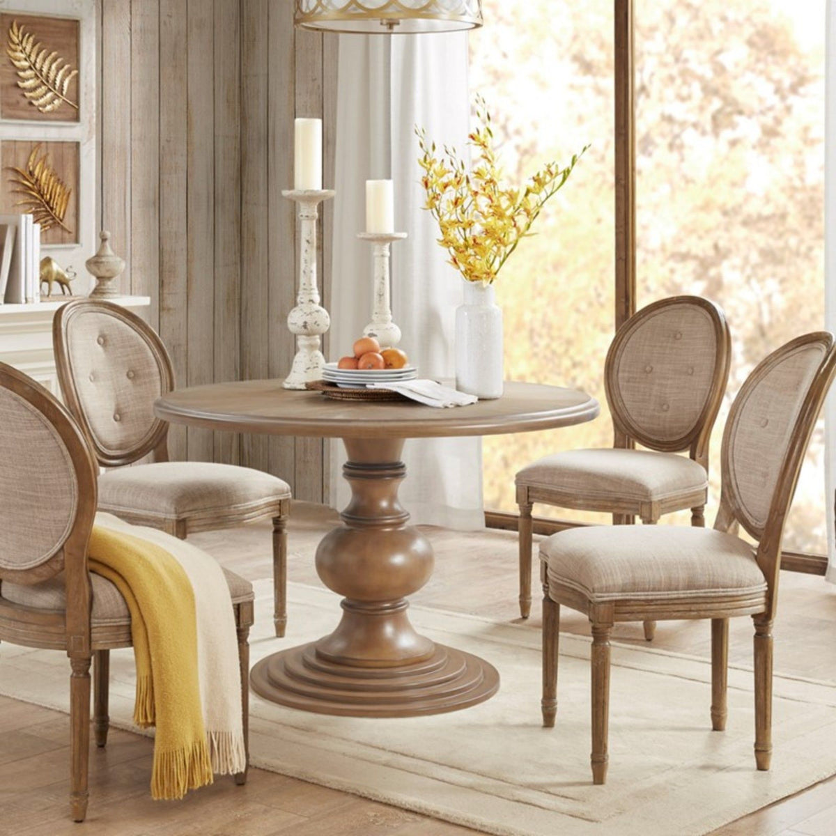 Round Pedestal Dining Table - Walnut