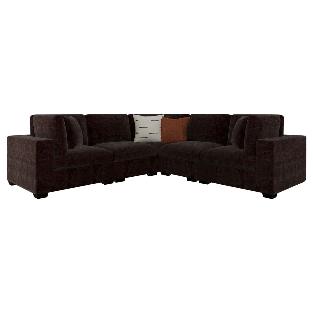 Lakeview 6-piece Upholstered Modular Sectional Chocolate