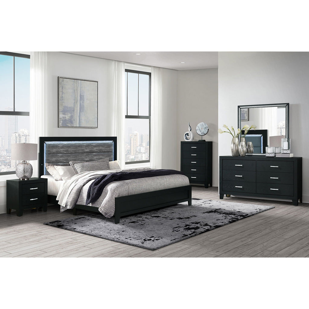Carlos - 5 Pieces Queen Bedroom Set - Black