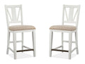 Heron Cove - Counter Chair With Upholstered Seat (Set of 2) - Chalk White