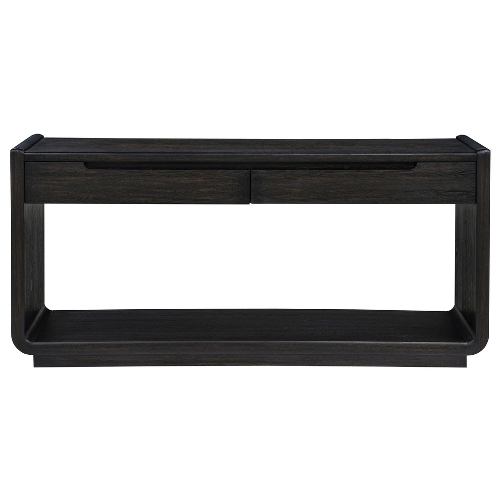 Leandro 2-drawer Entryway Sofa Console Table Burnished Black