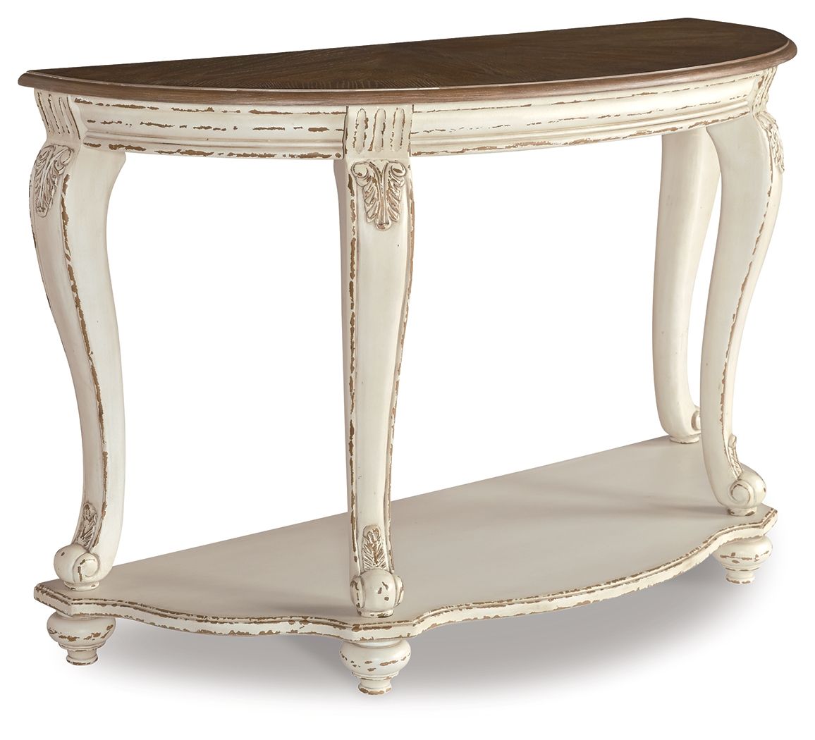 Realyn - Sofa Table - White / Brown