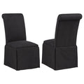 Shawna Upholstered Skirted Side Chair Black (Set of 2)