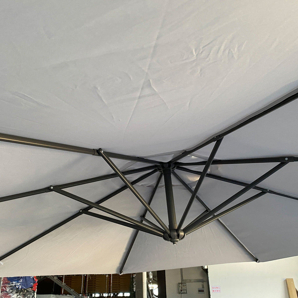 10 Ft Offset Cantilever Patio Umbrella With Crank And Tilt Adjustment For Pool, Deck, And Garden - Gray