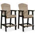 Fairen Trail - Tall Barstool (Set of 2) - Black / Driftwood