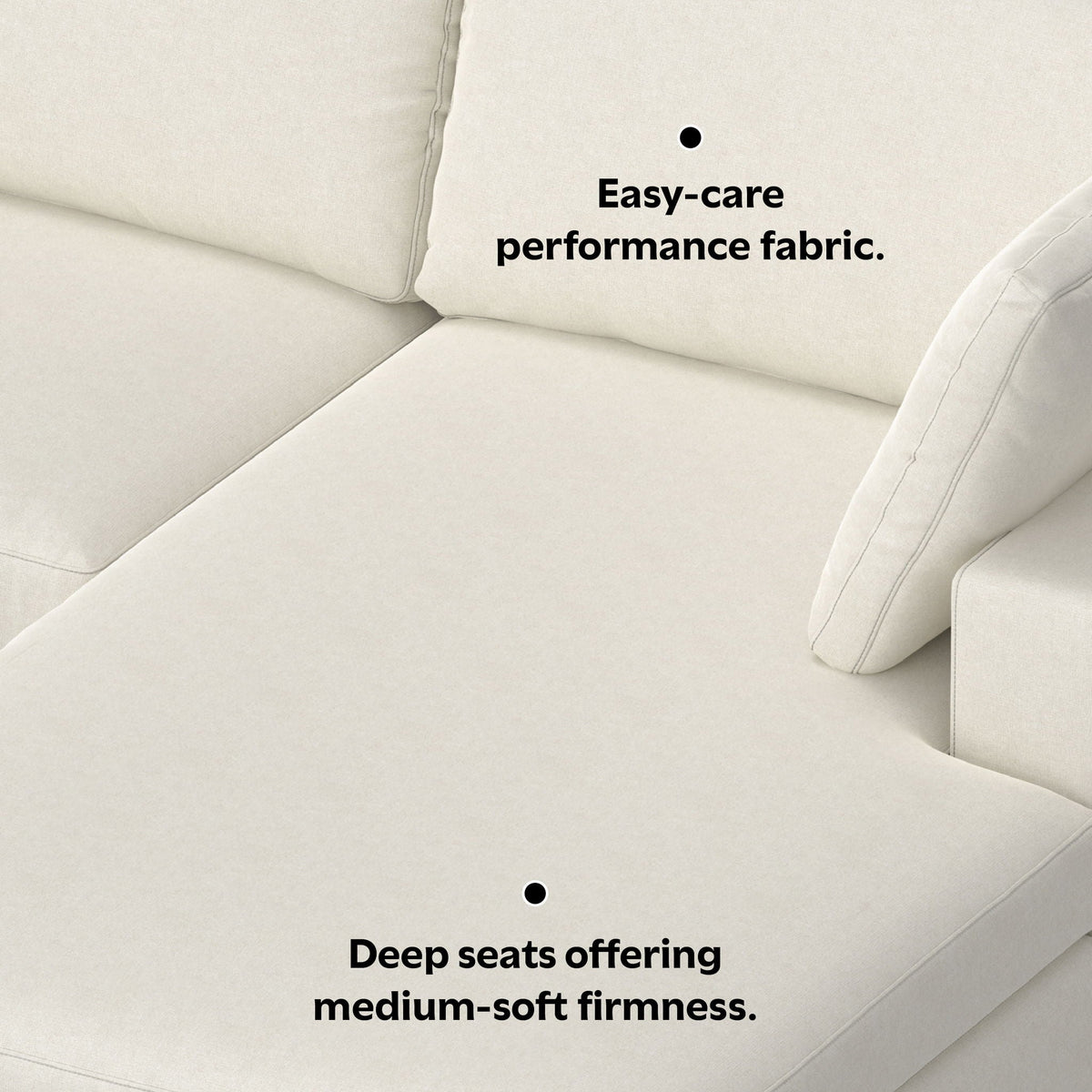 Charlie - Upholstered Deep Seater Sectional Sofa