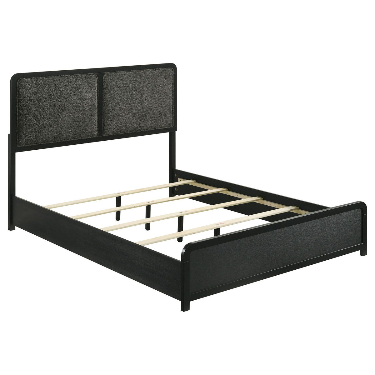 Cavelle 51-inch Upholstered Eastern King Panel Bed Black